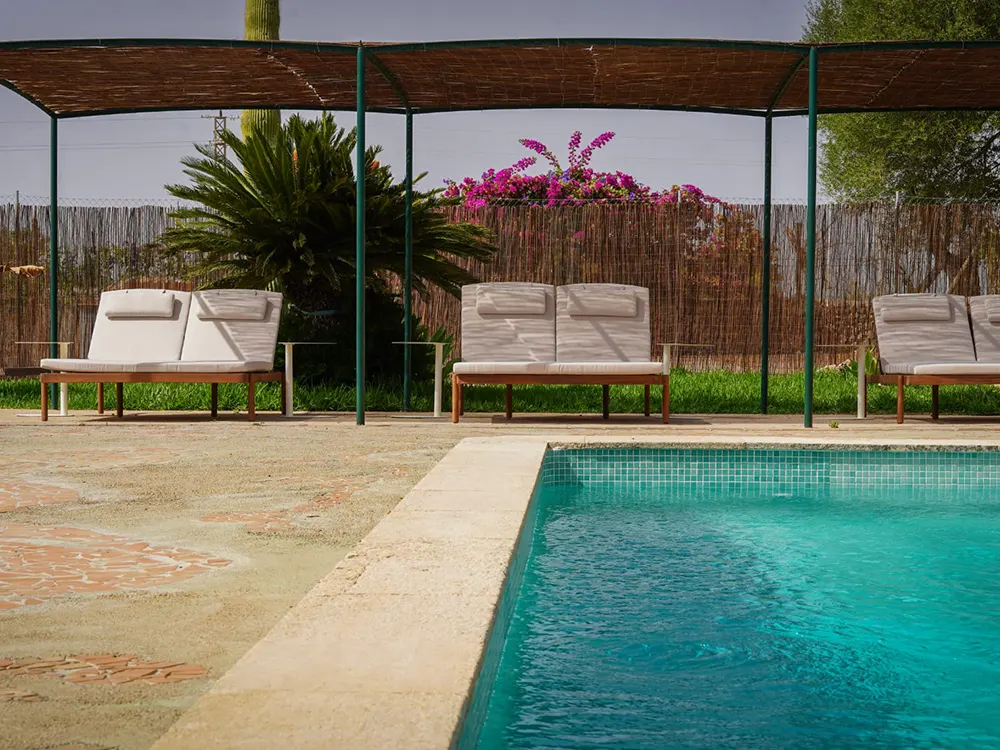 Zona cubierta de piscina Es Passarell en Felanitx
